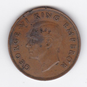 新西兰 硬币 一便士 乔治六世 大铜币 1947年 直径 31MM 弱品