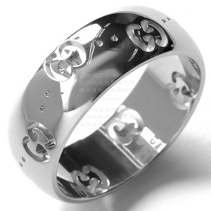 Gucci古奇经典18K白金男女通用情侣戒指指环对戒246470正品情人节