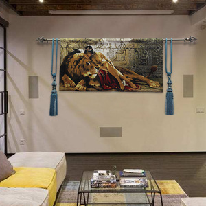 新一派比利时挂毯 欧式人物壁毯 镜框壁画 清晰布艺画美女与野兽