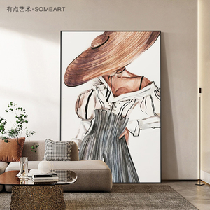 现代简约抽象人物客厅沙发背景墙装饰画北欧小众艺术壁画玄关挂画