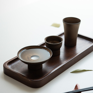 日本进口丸モ高木富士山浮绘盃日式古朴美浓烧陶瓷清酒杯茶杯品茗