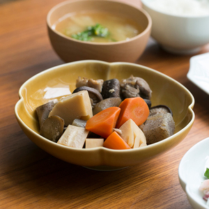 日本进口小野里奈设计师陶瓷餐盘木瓜钵饭碗汤碗八角盘寿司盘甜品