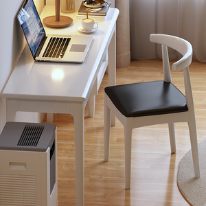 实木书桌窄白色宽40/45CM靠墙北欧长条办公学习桌简约现代电脑桌