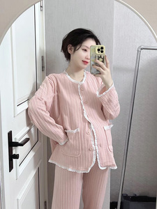 孕期哺乳期两用孕妇睡衣月子服春秋产后孕妇家居服套装女夏季薄款