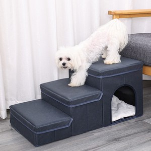 新款猫狗窝笼多功能狗狗楼梯收纳台阶上床上沙发小狗爬高躲宠物用
