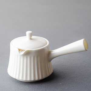 德化高温白瓷侧把壶日式简约单泡茶壶功夫茶具家用脂白釉
