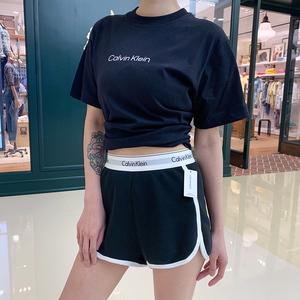 北美代购CK Calvin Klein女热裤瑜伽健身家居圈棉运动短裤真理裤