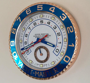 游艇时钟时尚创意个性居家装饰壁钟不锈钢静音夜光帆船手表挂钟