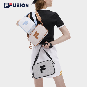 FILA FUSION斐乐潮牌斜挎包情侣款2023秋男包时尚休闲单肩包包女