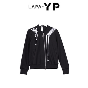 纳帕佳YP法式短款外套2024春季新款时尚洋气女式黑色长袖休闲上衣