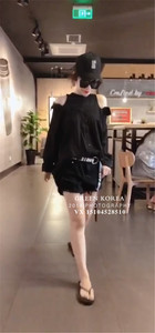 欧货春装新款韩版个性漏肩长袖衬衫女时尚宽松长款上衣潮717