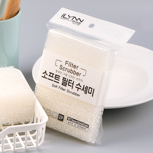 韩国进口2P网块丝瓜刷碗棉块丝瓜洗碗不沾油洗碗布洗碗海棉洗碗布