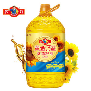 多力黄金三益葵花籽油5L食用油3元素含维生素a充氮保鲜物理压榨