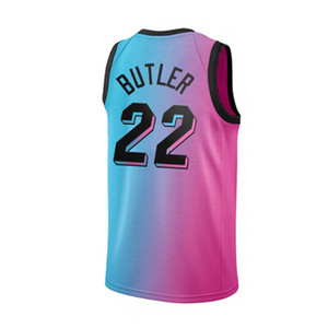 迈阿密热火队吉米巴特勒球衣Butler #22 城市版复古篮球服刺绣DIY