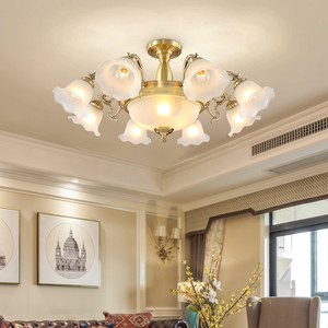 全铜欧式客厅大气吊灯全屋套餐组合美式餐厅灯卧室主灯中山铜灯具