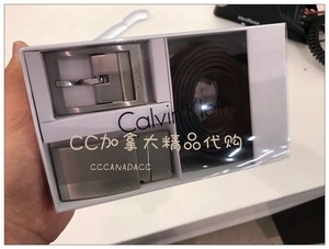 清仓 加拿大正品代购 Calvin Klein Ck 男士真皮皮带礼盒套装