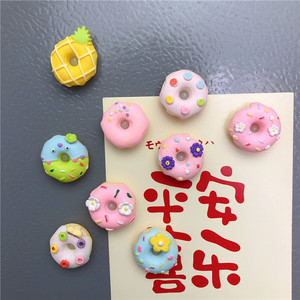甜甜圈卡通可爱迷你彩色糖果美食磁吸冰箱贴磁贴个性创意立体磁扣