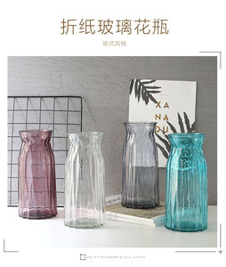 水培植物玻璃瓶透明玻璃花瓶龙蛋瓶绿萝花盆折纸花瓶水养风信子