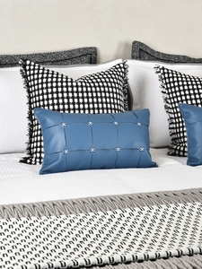 梵廊朵样板房12件套床品现代简约轻奢黑白蓝新款家居软装床上用品