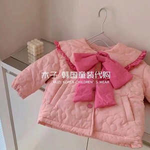 韩版童装女童外套2024春款新款儿童洋气粉色棉衣宝宝网红棉服上衣