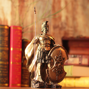 中世纪武士盔甲模型复古罗马铠甲勇士创意酒吧摆件家居饰品手伴