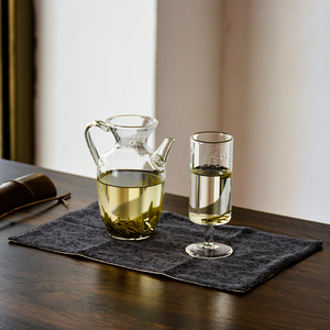 玻璃高脚茶杯绿茶杯猴魁专用杯品鉴茶道高脚杯绿茶泡茶器执壶套装