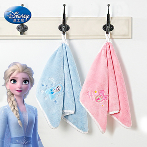 迪士尼儿童洗脸小毛巾专用幼儿园挂式擦脸面巾擦手珊瑚绒爱莎公主