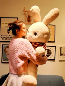 正版立耳朵兔子大号毛绒玩具抱枕送吉祥物玩偶娃娃生日礼物女朋友