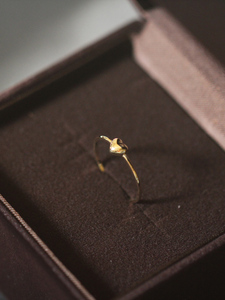 爱心光板素圈细复古戒指9K黄金小众设计简约学生食指女个性简约