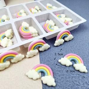 小彩虹巧克力立体手工生日蛋糕装饰儿童食用硅胶模具摆件配件甜品