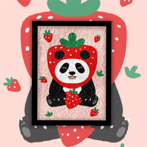 水果头套小小熊猫草莓菠萝帽子简易动手课外活动艺术画