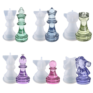 diy水晶滴胶模具立体国际象棋棋子棋盘火漆印章猫蜡粒硅胶模具摆