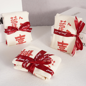 结婚帆布手提袋伴娘婚礼物回礼品伴手礼袋创意ins 风喜糖包装盒子