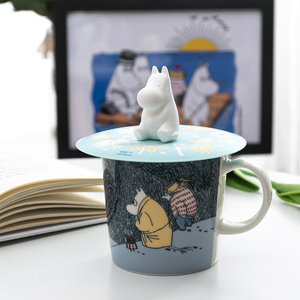 山加moomin姆明硅胶盖马克杯盖日本品牌防尘耐热通用搪瓷陶瓷杯盖