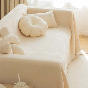 纯色沙发巾盖布防猫抓雪尼尔沙发垫子防滑全包万能套罩一体式盖毯