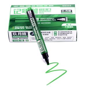 绿色记号笔防水防油不掉色彩色标记笔马克笔大号单头油性笔ss333