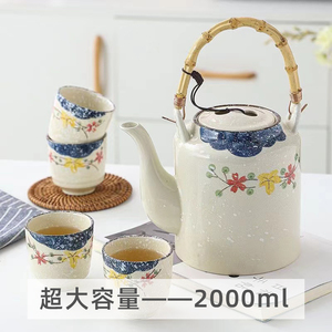 手绘陶瓷茶壶大容量青花瓷凉水壶超大号冷水壶夏季家用茶水壶防爆