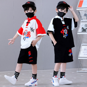 2024中国风潮童装童套装帅气唐服中大童运动夏装儿童网红洋气短袖