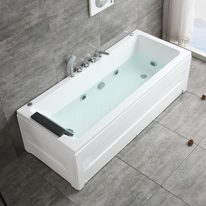 方形一体亚克力冲浪按摩浴缸欧式家用小户型恒温泡泡免安装1.5米
