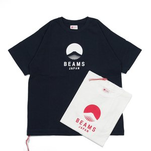 BEAMS JAPAN 红绳 定番富士山印花纯棉圆领宽松夏季短袖T恤男女潮