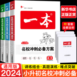 2024新版  一本小升初必刷题人教版小学知识大盘点毕业升学考试总复习小升初暑假衔接资料专项训练名校冲刺必备方案实验班提优培训