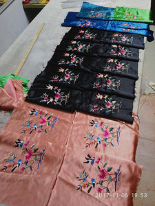 特价小绣片杭州缎人造丝面料 京绣纯手工刺绣可用于装裱服饰包包