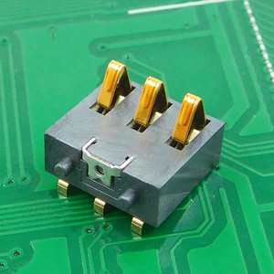 3P侧压电池连接器间距3.0PH高度8.0H带柱BC-2-338手机电池座镀金