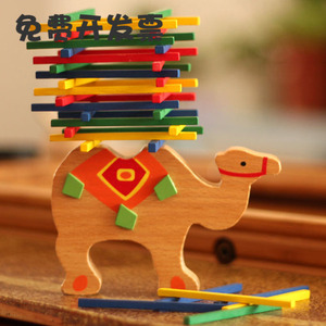 外贸出口大象、骆驼木制拼搭彩棒平衡积木 儿童益智游戏 亲子玩具