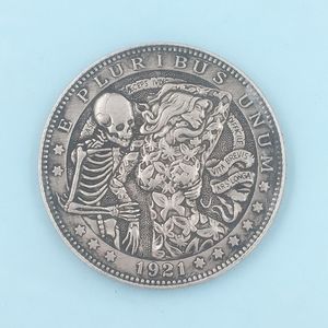 银币银元1921美国可吹响银元骷髅美女币雕刻币流浪者性感纪念币