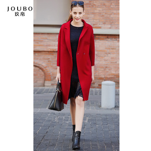 JOUBO/玖帛2016新品双面呢子羊毛大衣中长款毛呢外套女JBYLDD8809