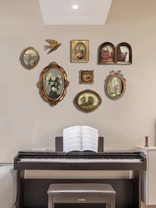 法式复古挂画客厅沙发墙壁画欧式玄关花卉小众艺术美式组合画框