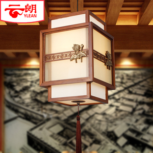 2024年新中式实木灯笼灯茶酒楼餐厅走廊阳台广告装饰单头小吊灯具
