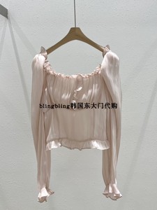 现货blingbling韩国东大门代购LONDON FLOWER/FABRIC仙女气质衬衫