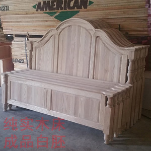 全实木床美式简约双人主卧室1.81.5米现代储物婚床家具美国红橡木